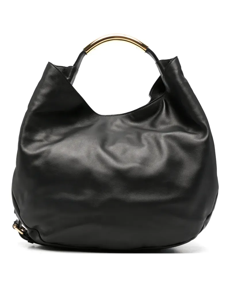 Moschino Shopper mit Logo-Schild - Schwarz Schwarz