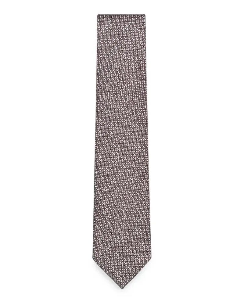 Tombolini Geometrisch gemusterte Krawatte - Braun Braun