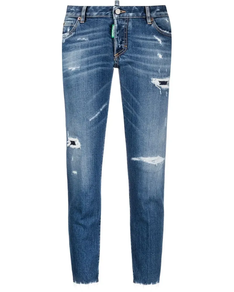 Dsquared2 Cropped-Jeans im Distressed-Look - Blau Blau