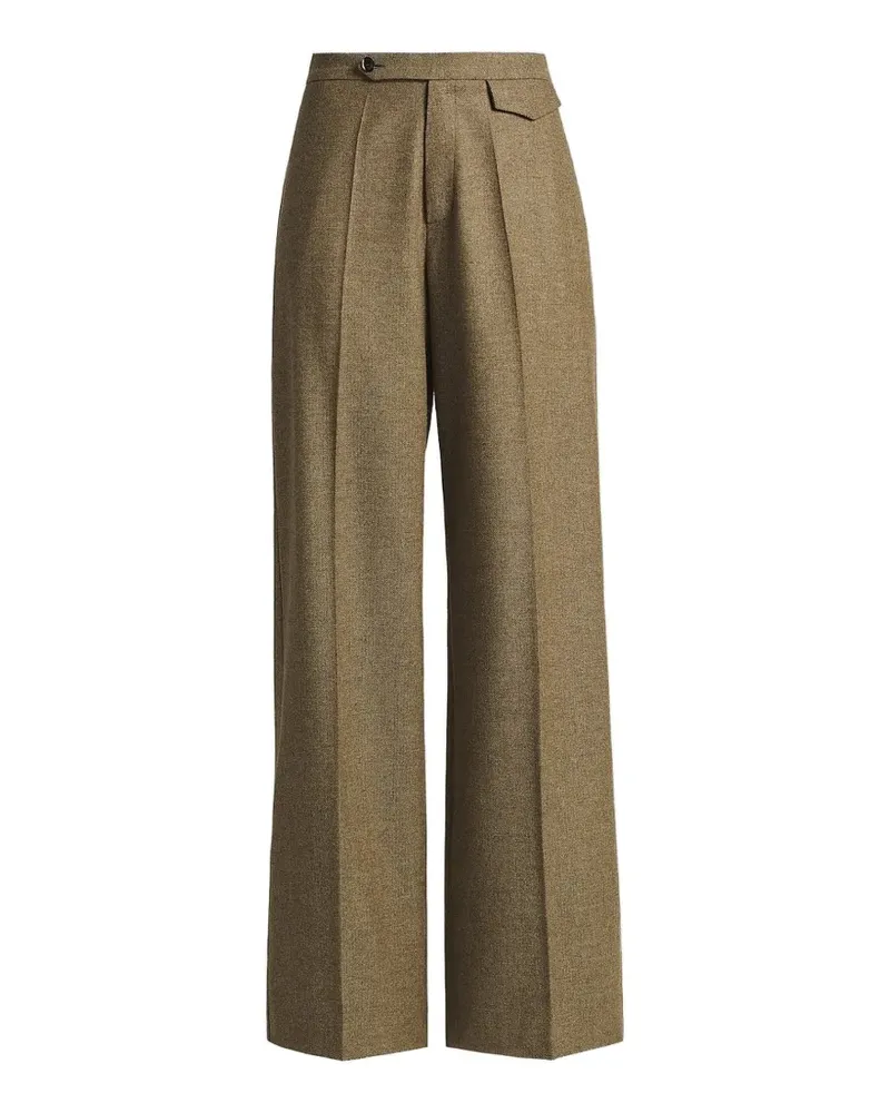 Kiton Bundfaltenhose mit Fischgrätenmuster - Braun Braun