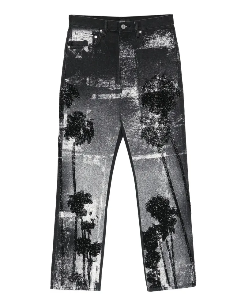 PURPLE BRAND Beaded Palms Jeans - Schwarz Schwarz
