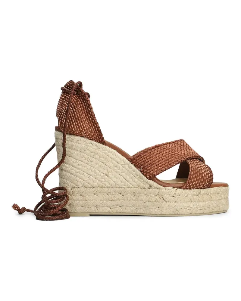 Castañer Becca cross-strap wedge sandals - Braun Braun