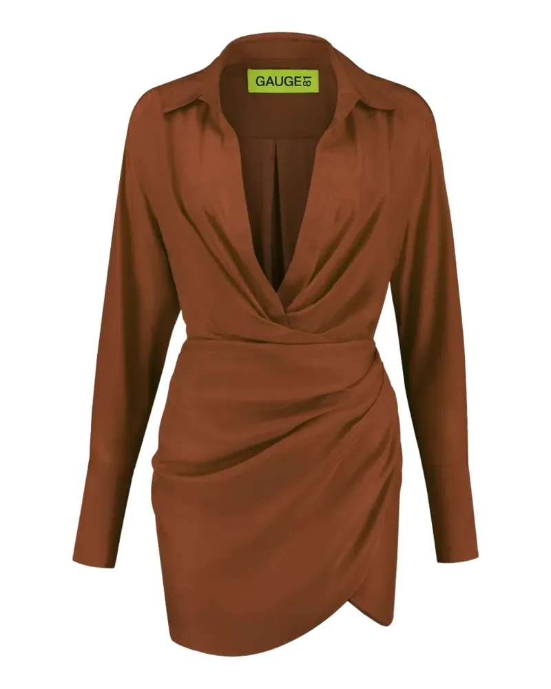 GAUGE81 Asymmetrisches Naha Minikleid - Braun Braun