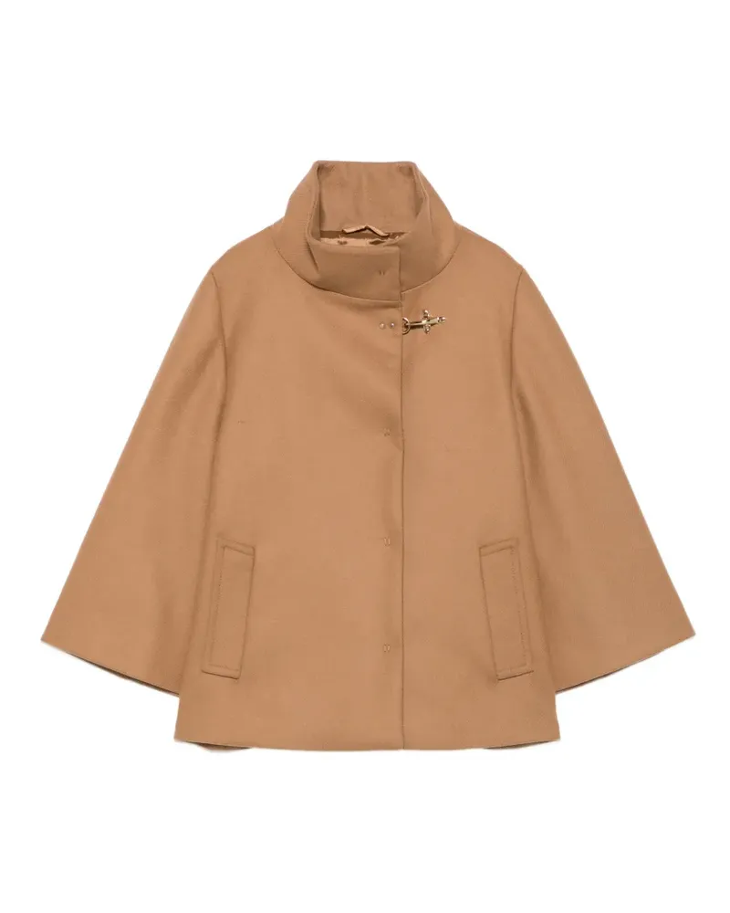 Fay hook-fastening funnel-neck jacket - Nude Nude
