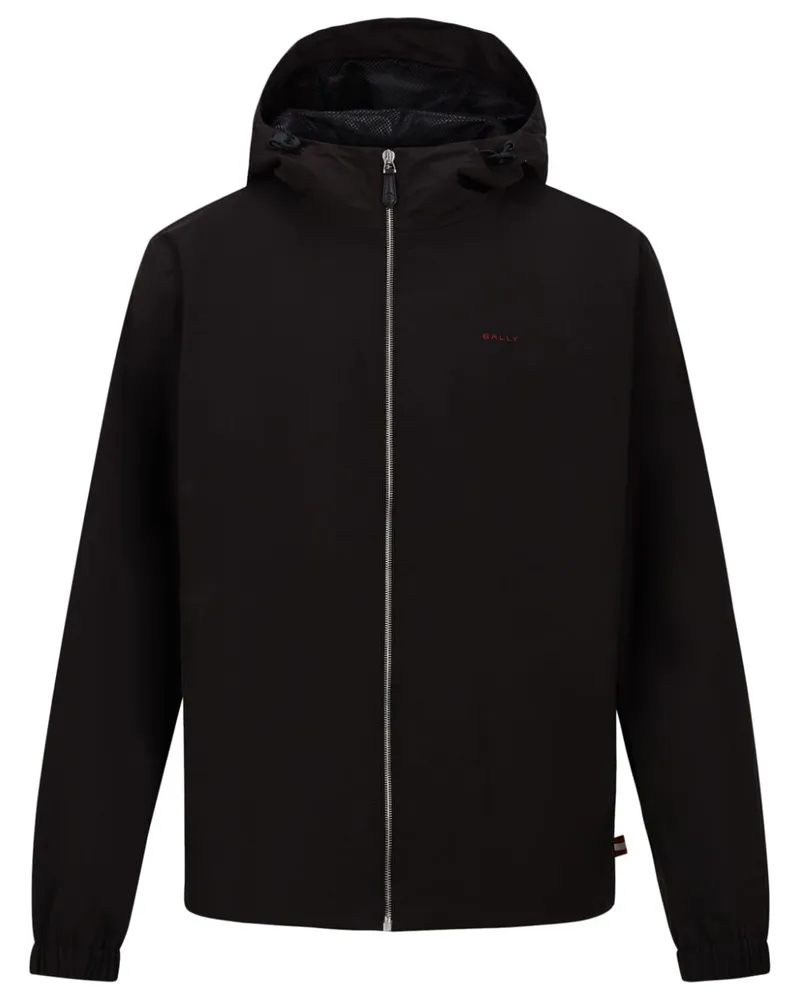 Bally Kapuzenjacke mit Logo-Print - Schwarz Schwarz