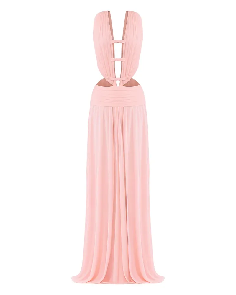 The New Arrivals Ilkyaz Ozel Bambi Maxikleid mit Schleifendetail - Rosa Rosa