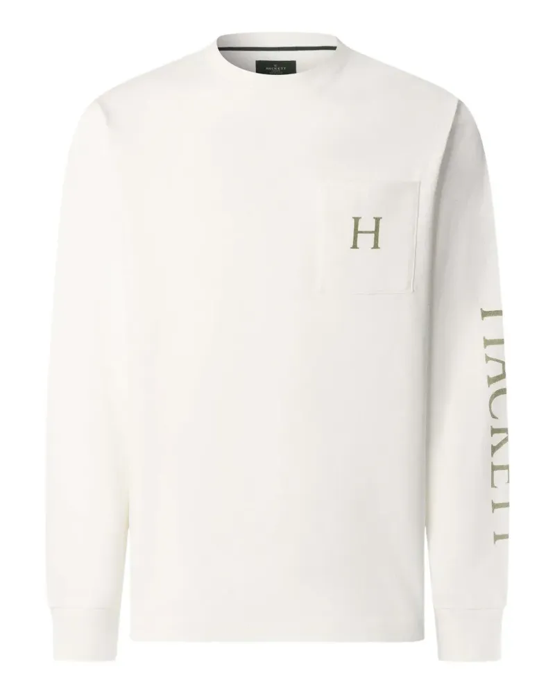 Hackett T-Shirt mit Brusttasche - Weiß Weiß