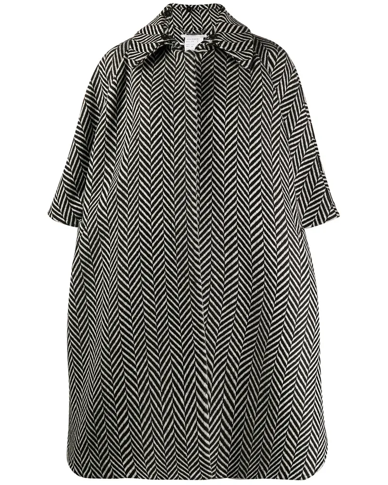 Stella McCartney Cape mit Fischgrätenmuster - Schwarz Schwarz