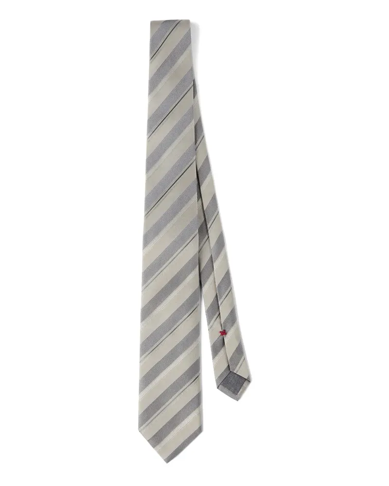 Brunello Cucinelli striped silk tie - Grau Grau