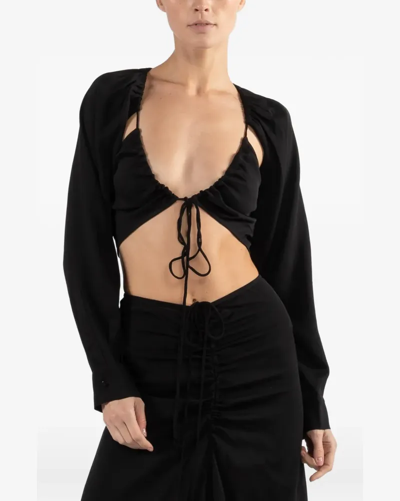 Christopher Esber cut-out long-sleeves blouse - Schwarz Schwarz