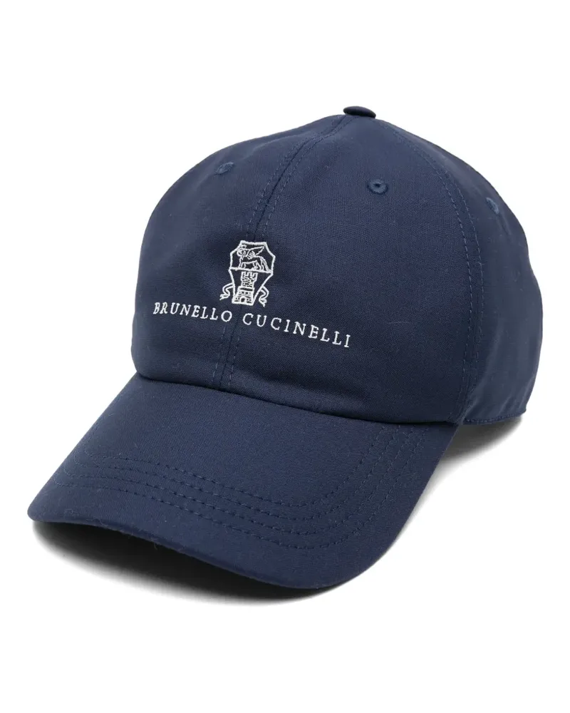 Brunello Cucinelli logo-embroidered baseball cap - Blau Blau