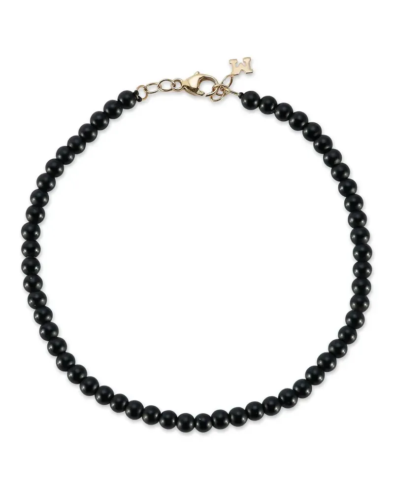 MATEO 14kt Gelbgoldarmband mit Onyxperlen - Schwarz Schwarz