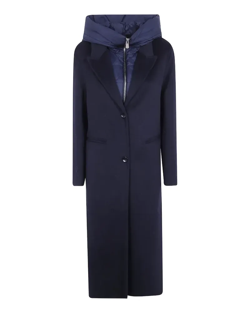 Seventy hooded single-breasted coat - Blau Blau