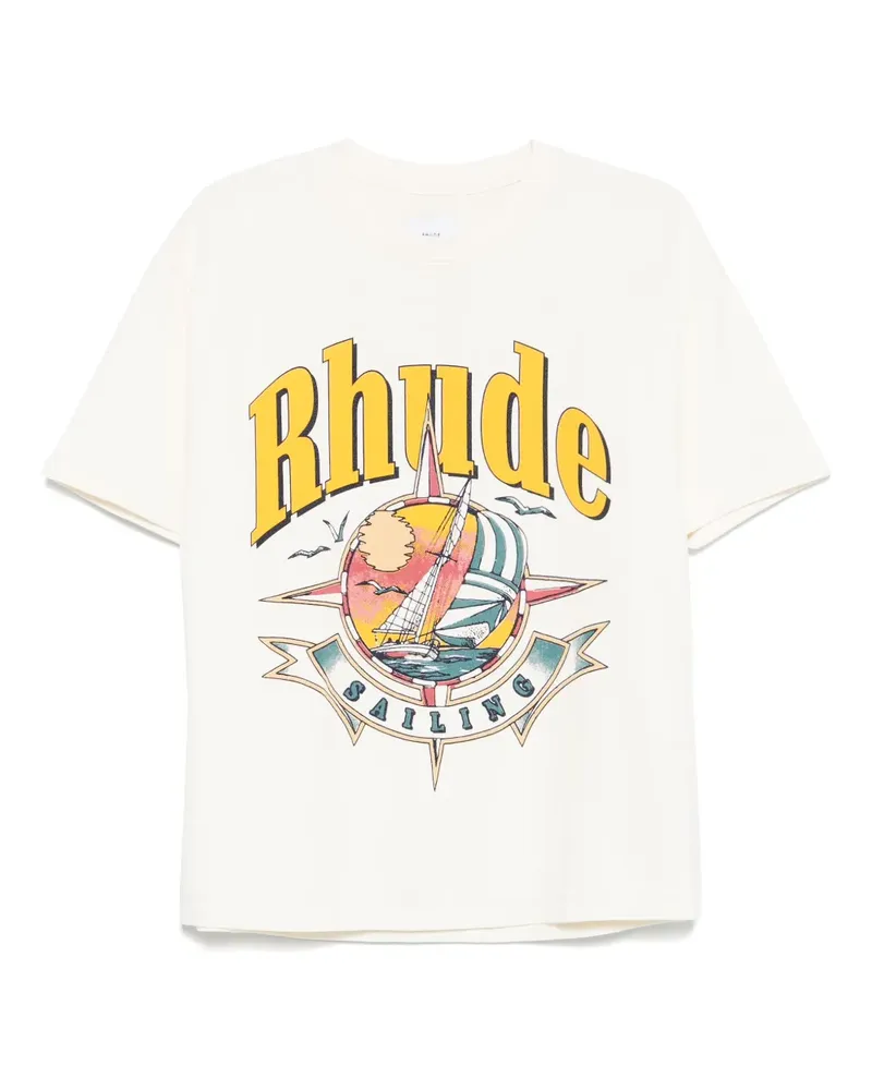 RHUDE Port de  T-Shirt - Weiß Weiß