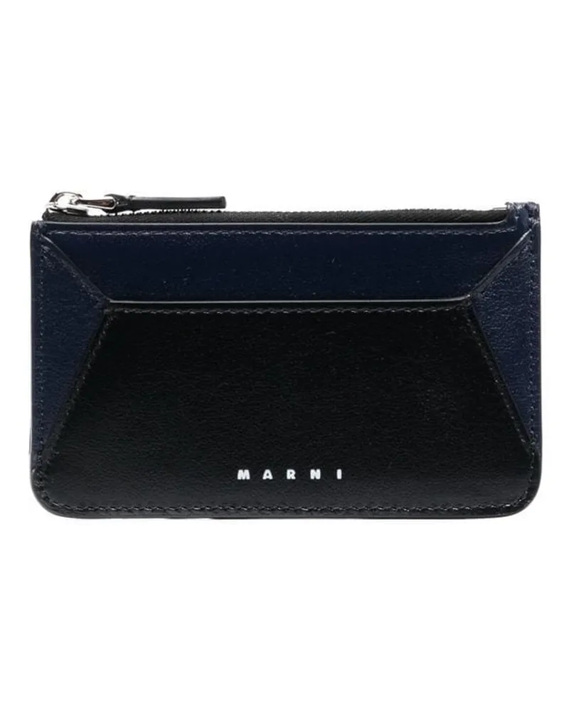 Marni Kartenetui mit Logo-Print - Blau Blau