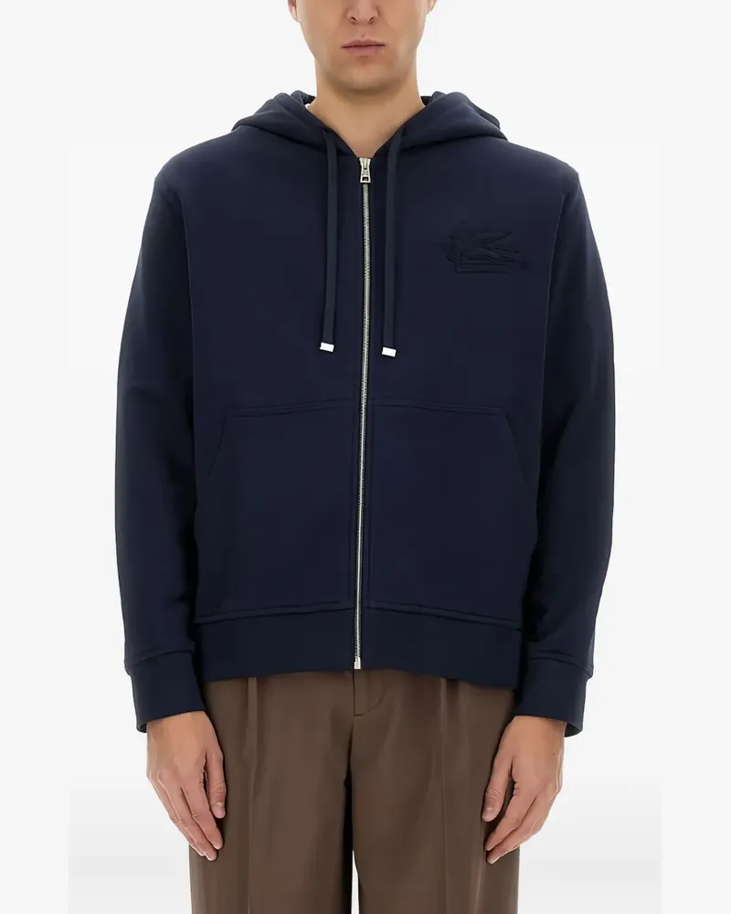 Etro Kapuzenjacke mit Logo-Stickerei - Blau Blau