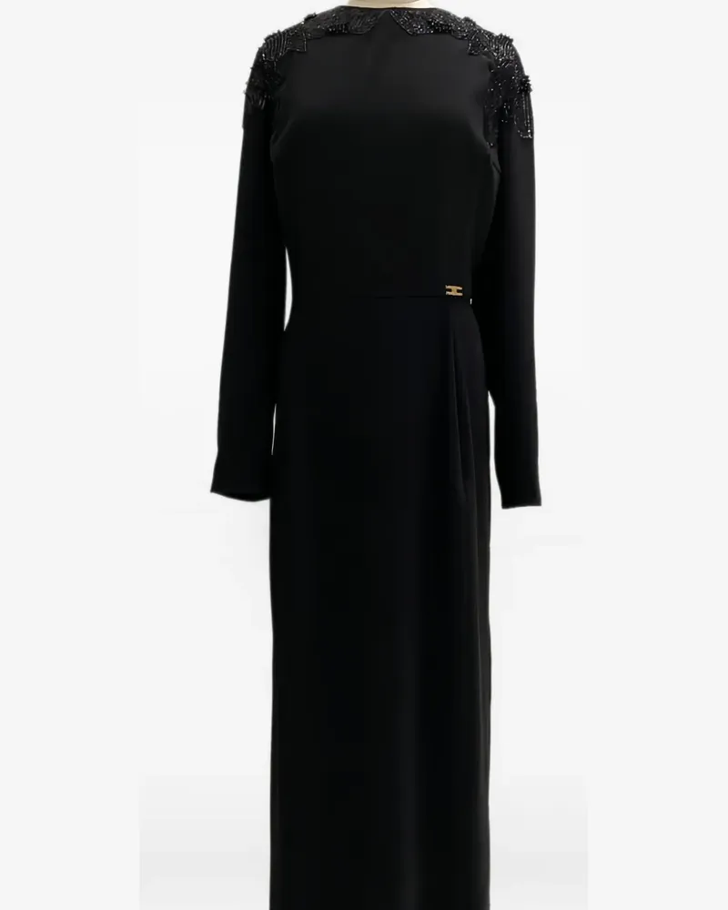 Elisabetta Franchi Maxikleid mit Pailletten - Schwarz Schwarz