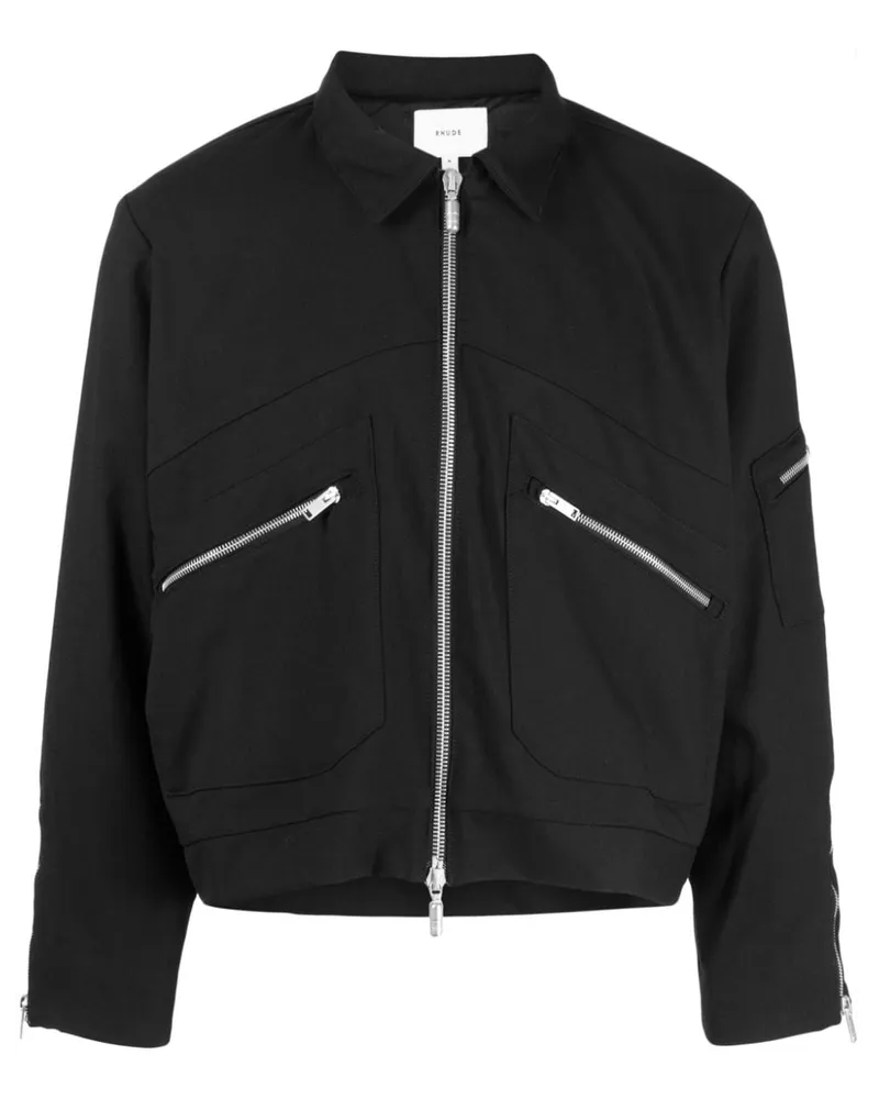 RHUDE Sambac Bomberjacke - Schwarz Schwarz