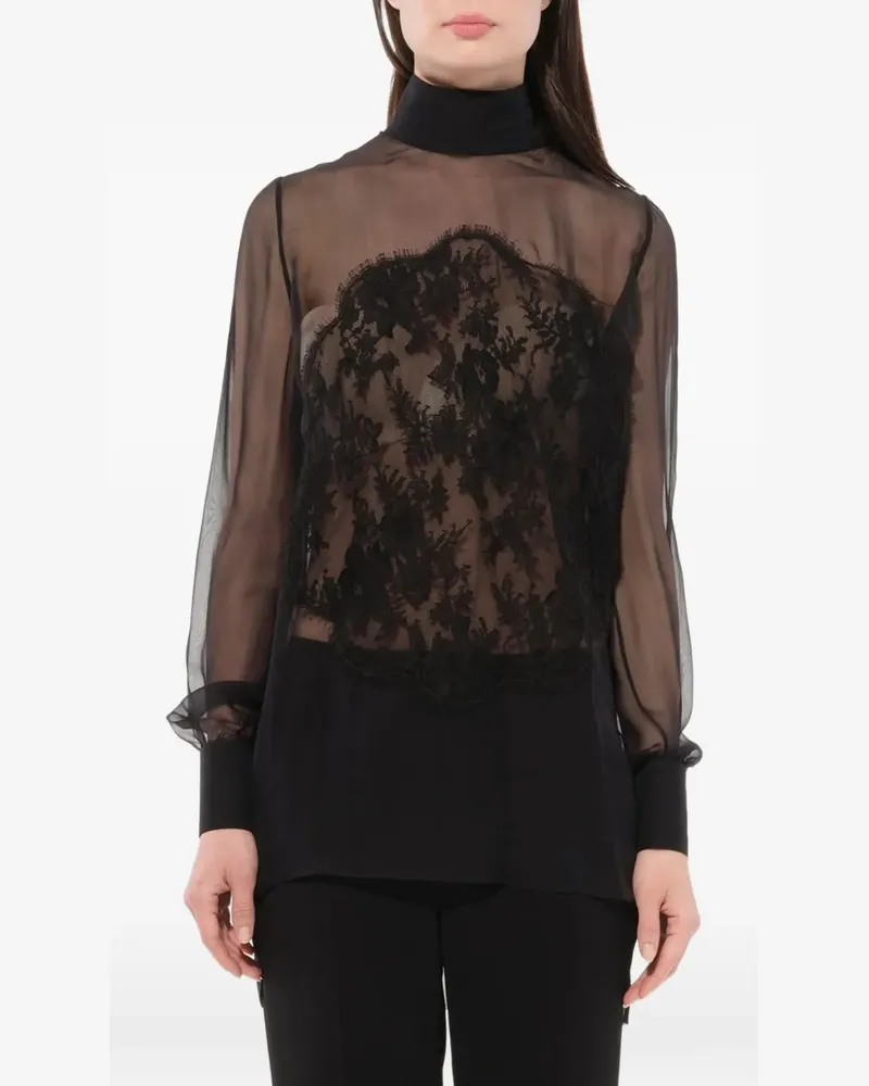 Givenchy Podium lace-panel blouse - Schwarz Schwarz