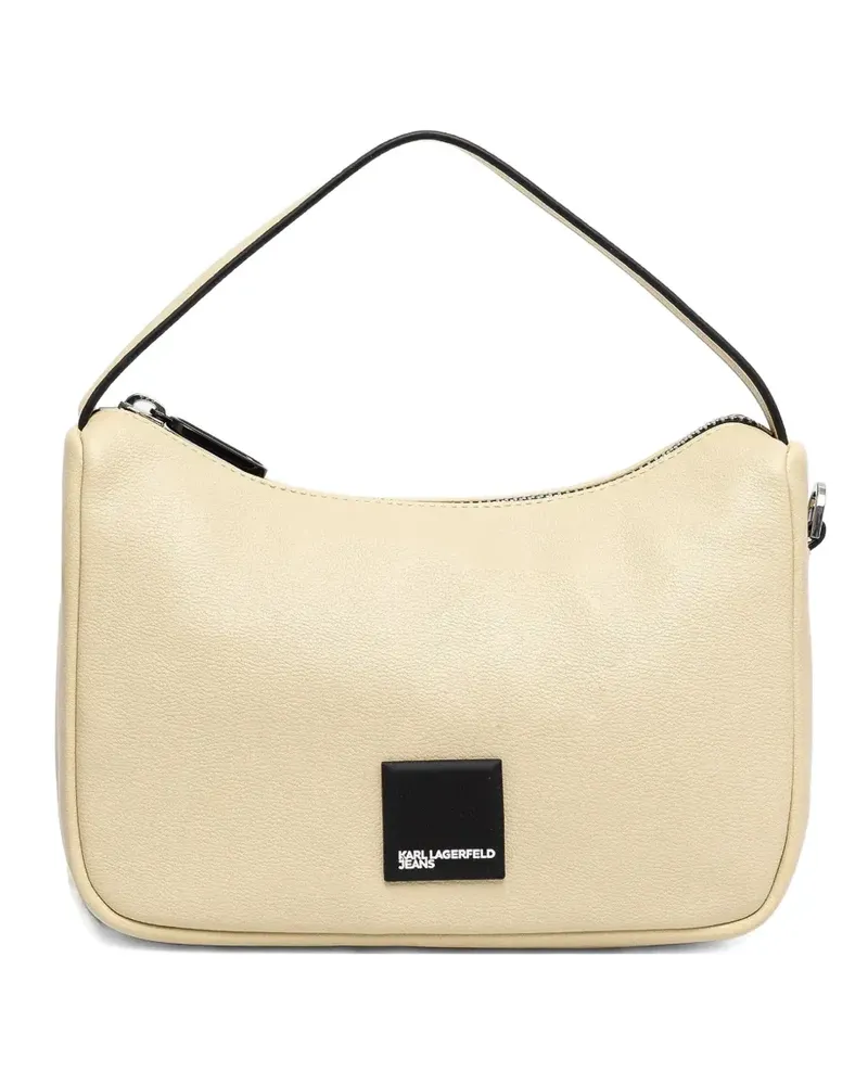 Karl Lagerfeld Schultertasche mit Logo-Patch - Nude Nude