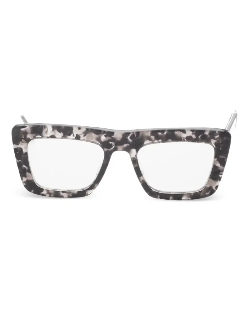 Thom Browne Eckige Brille in Schildpattoptik - Schwarz Schwarz
