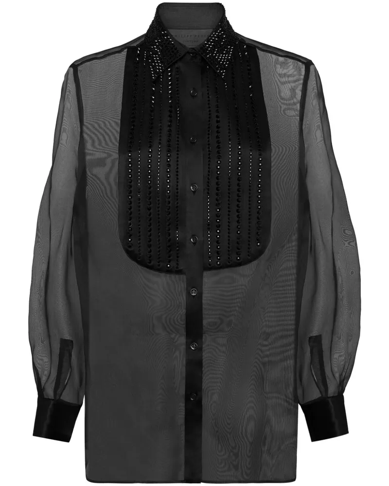 Philipp Plein Plastron Hemd - Schwarz Schwarz