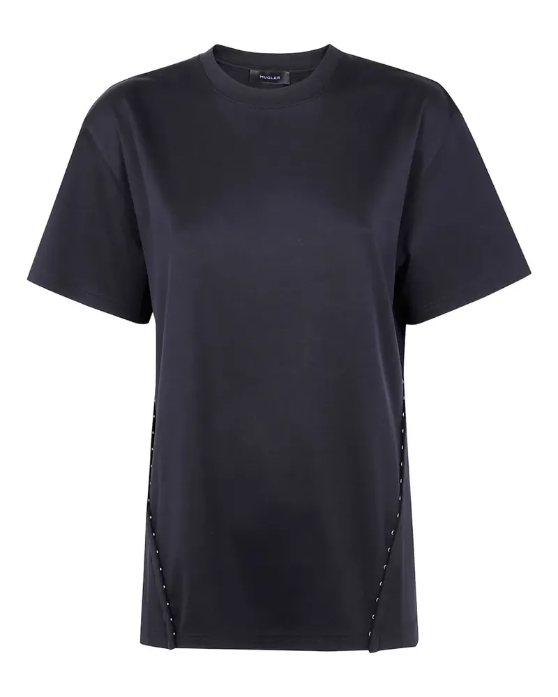 Thierry Mugler T-Shirt mit Metallic-Detail - Schwarz Schwarz