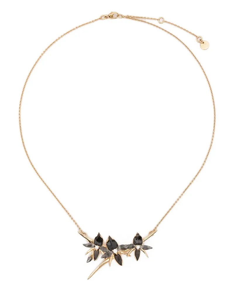 Shaun Leane diamond orchid-flower necklace - Gold Gold