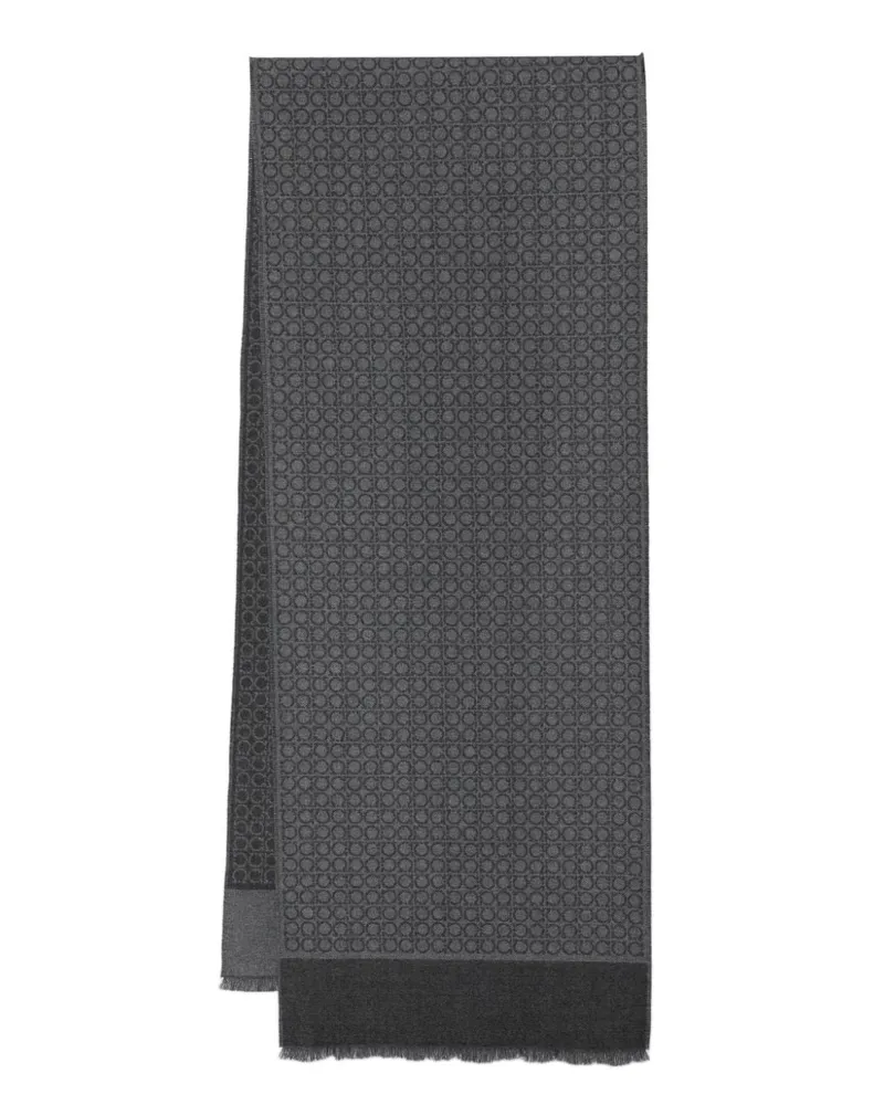 Ferragamo Wollschal mit "Gancio"-Muster - Grau Grau
