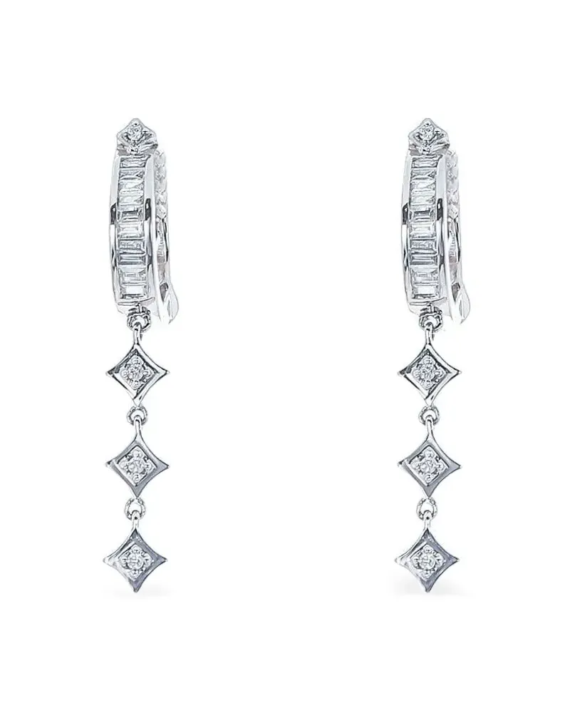 Loree Rodkin 14kt Tiny Triple Gothic Point Weißgoldcreolen mit Diamanten - Silber Silber