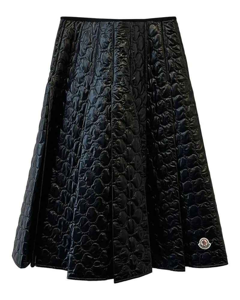 Moncler Gesteppter Midirock mit Falten - Schwarz Schwarz