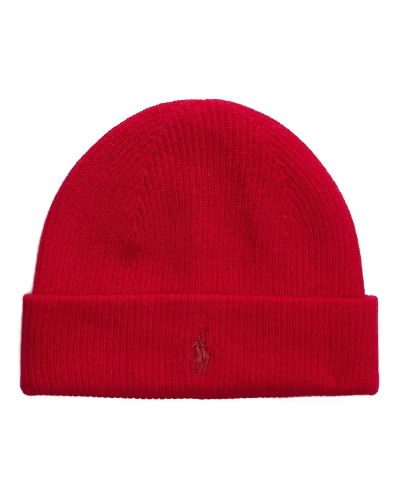 Ralph Lauren embroidered-logo beanie hat - Rot Rot