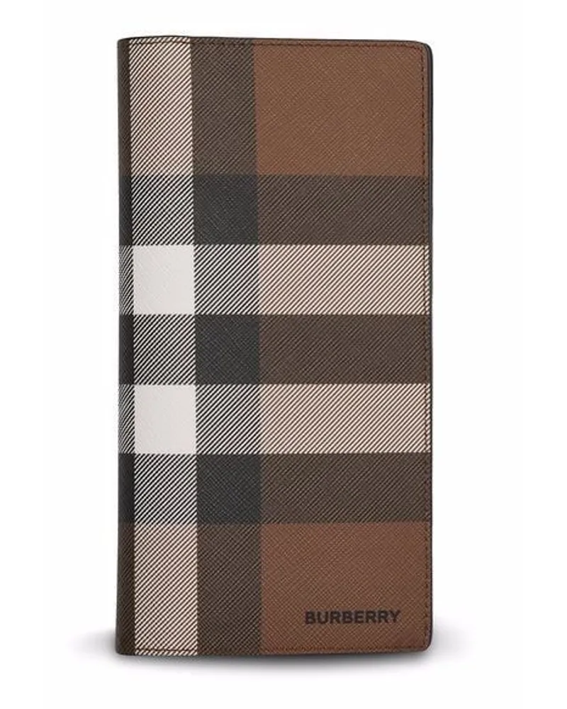 Burberry Kariertes Portemonnaie aus Eco-Canvas - Braun Braun