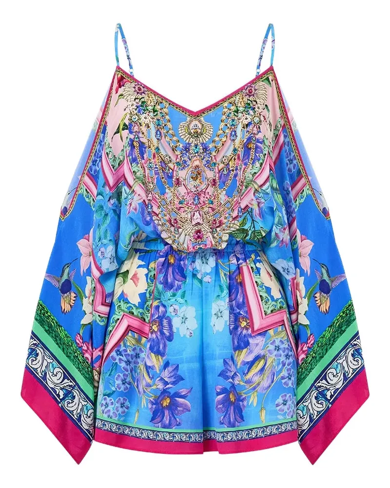 Camilla Playsuit mit tiefen Schultern - Blau Blau