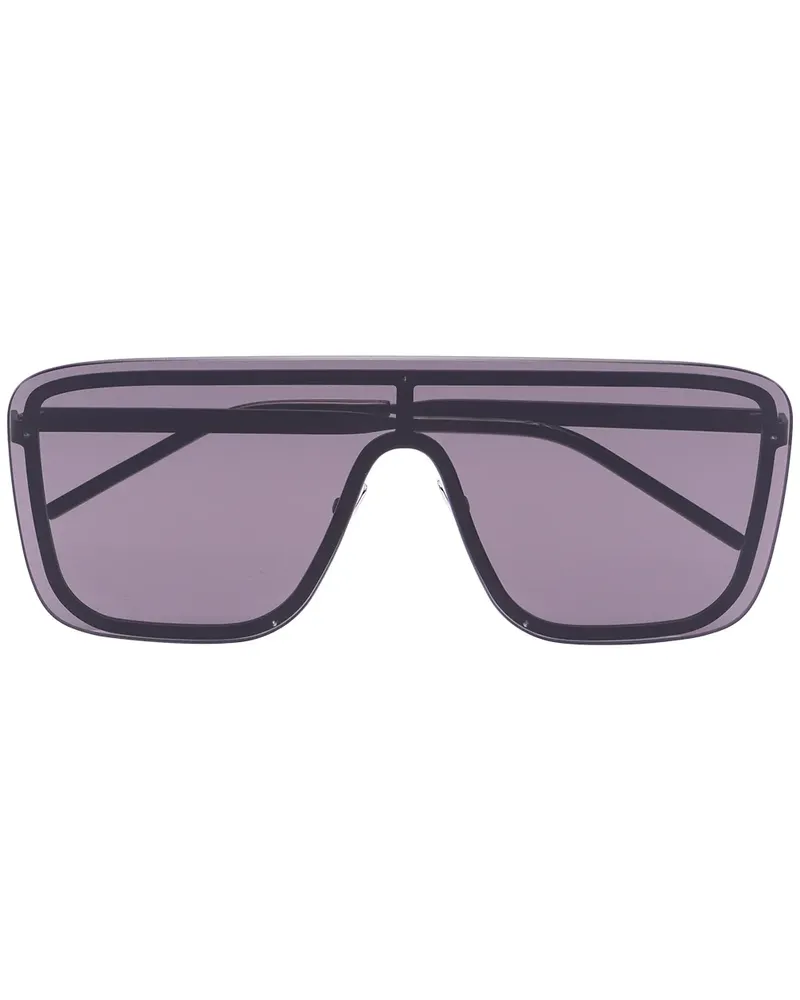 Saint Laurent Sonnenbrille im Visier-Design - Schwarz Schwarz