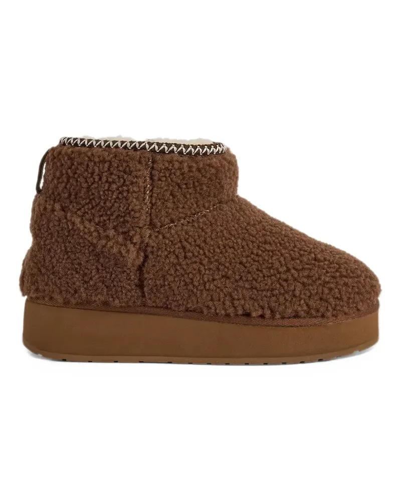 EMU Stinger Micro Flatform Teddy ankle boots - Braun Braun