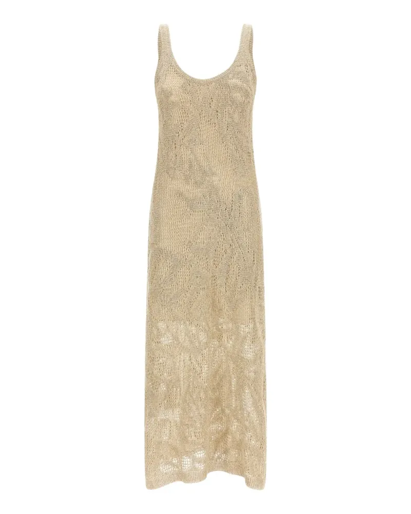 Brunello Cucinelli crochet midi dress - Nude Nude