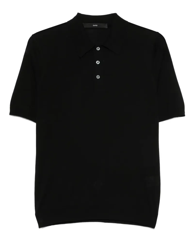 Sapio Poloshirt aus Seide - Schwarz Schwarz