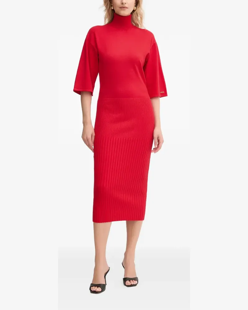 Twin-Set Midikleid mit Rollkragen - Rot Rot