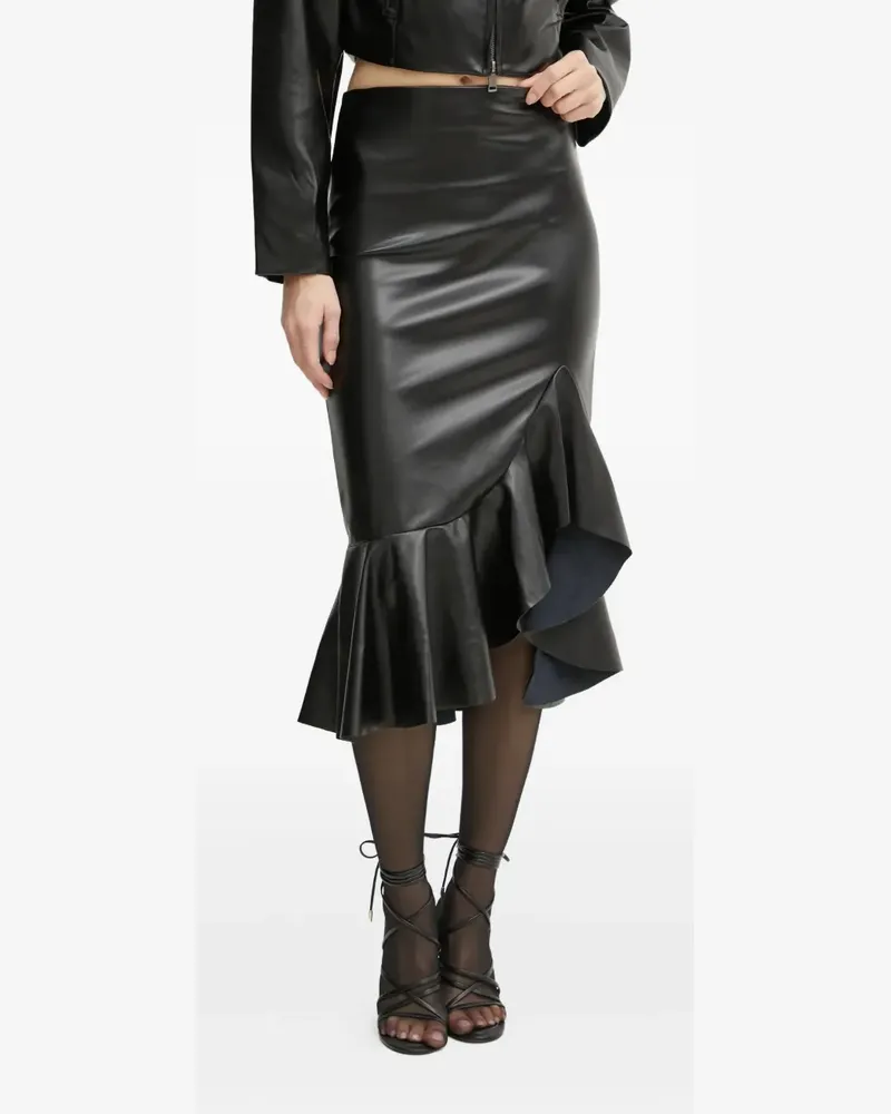 Guess Midirock mit Rüschendetail - Schwarz Schwarz