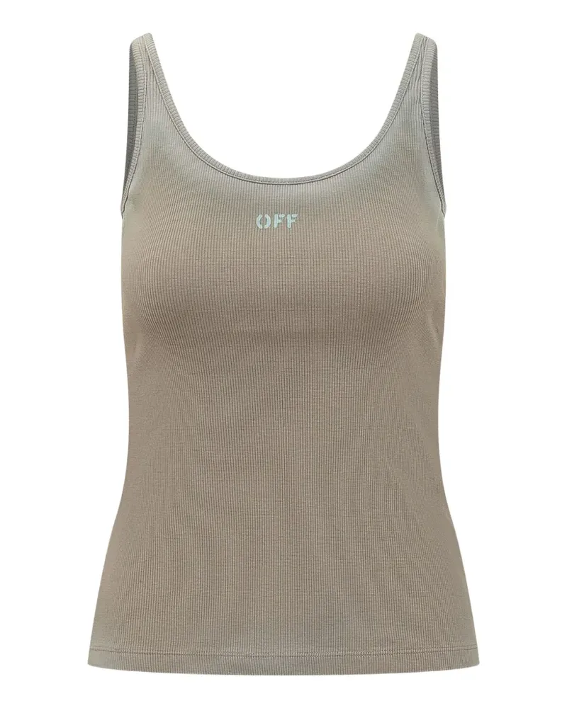 OFF-WHITE ribbed tank top - Nude Nude