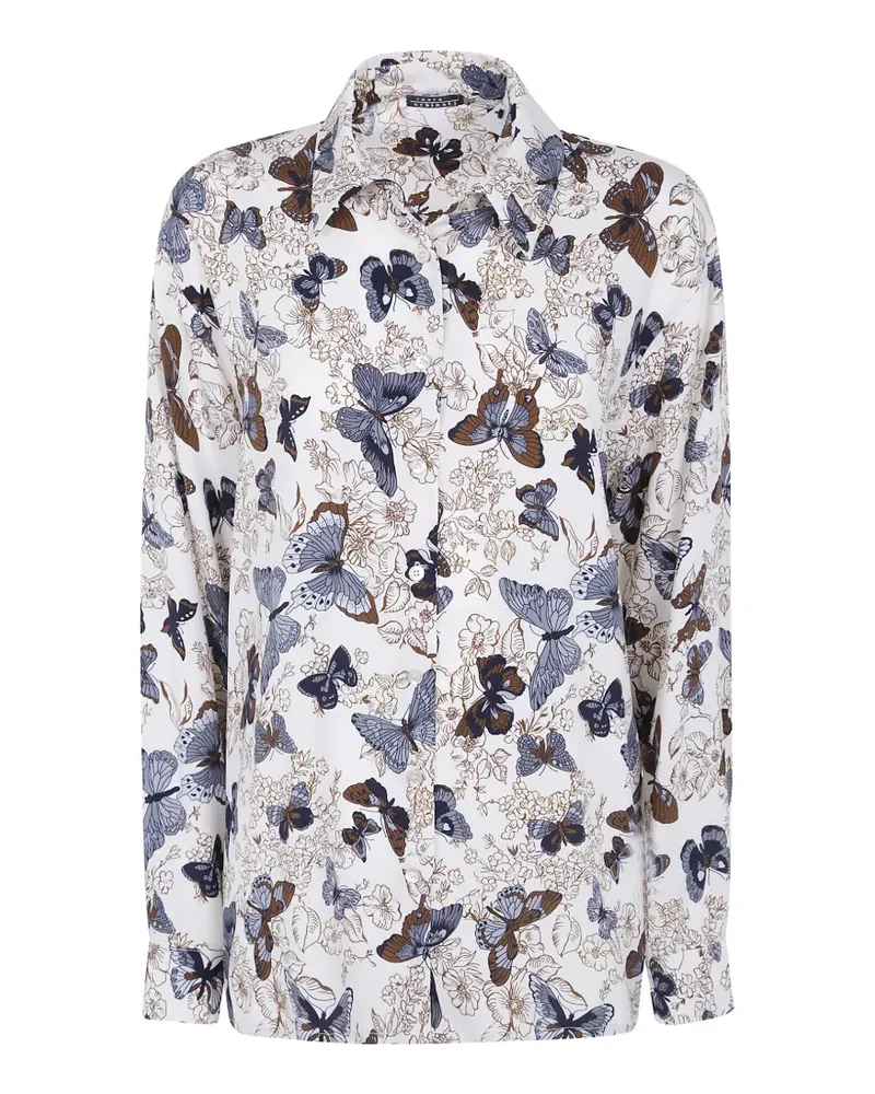 Laura Urbinati butterfly-print silk shirt - Weiß Weiß