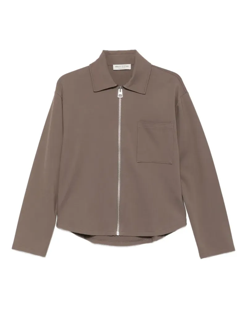 Marc O'Polo zip-up chest-pocket jacket - Braun Braun