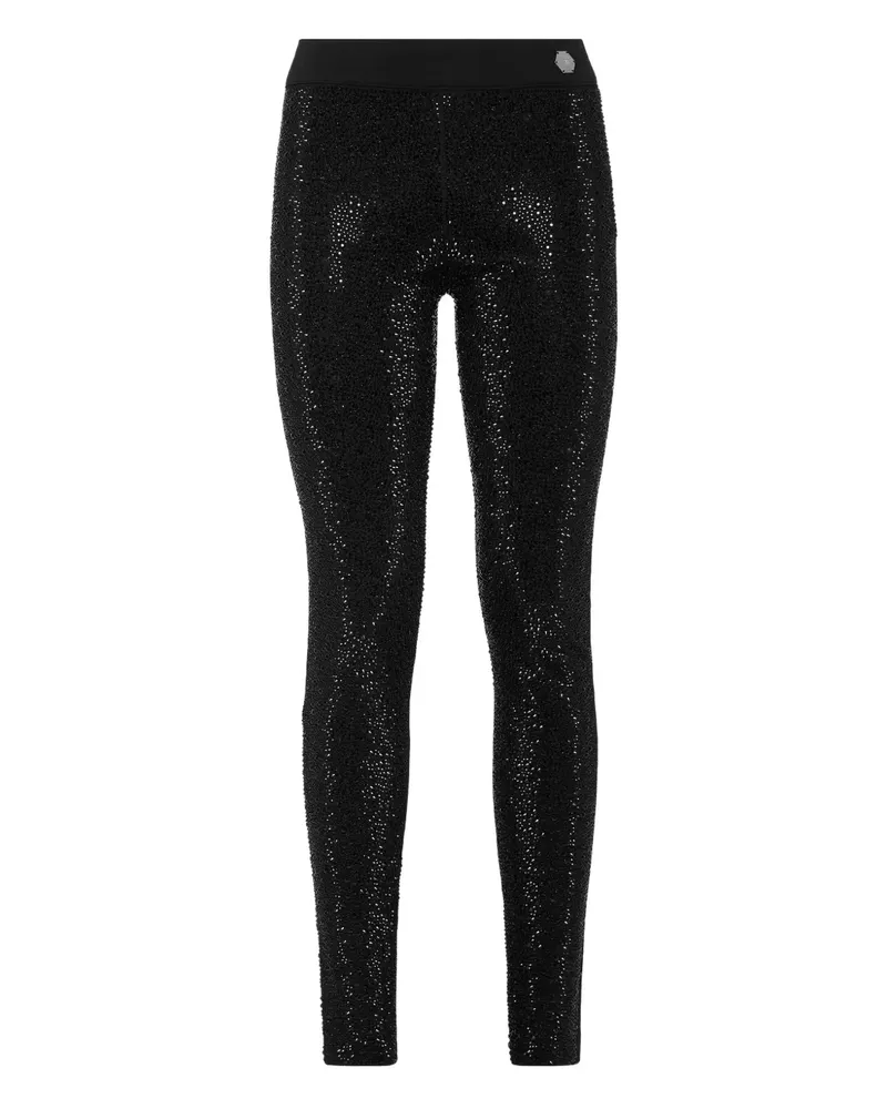 Philipp Plein Mix Strass Leggings - Schwarz Schwarz