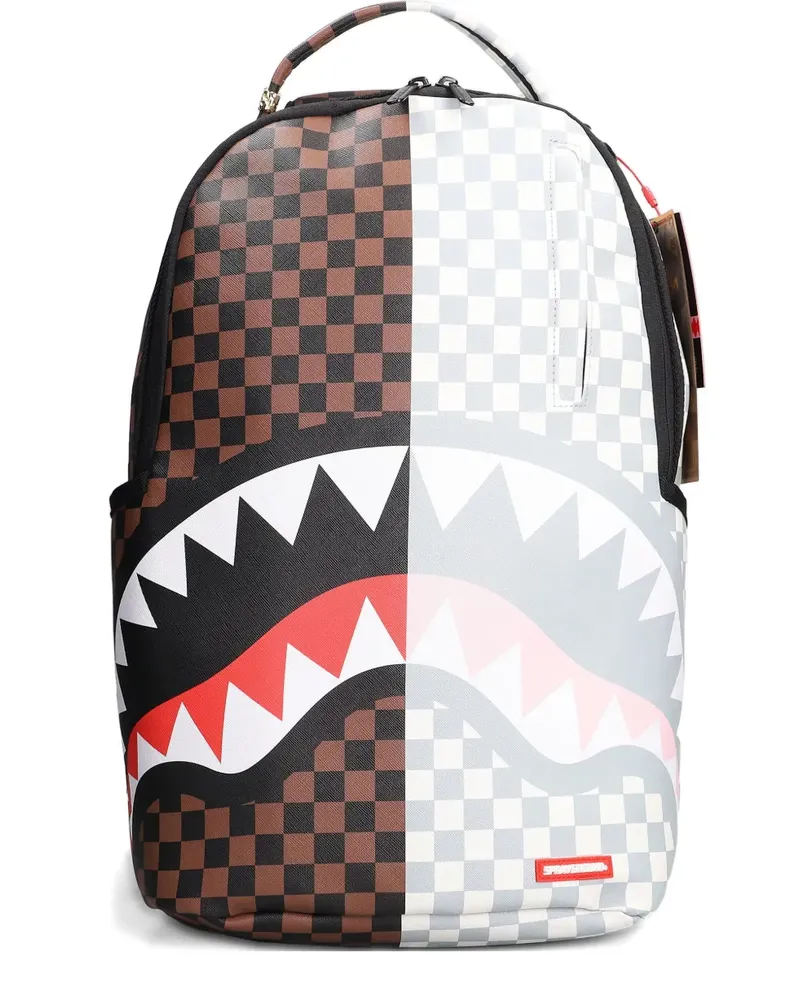 Sprayground Zweifarbiger Rucksack mit Haigesicht - Braun Braun