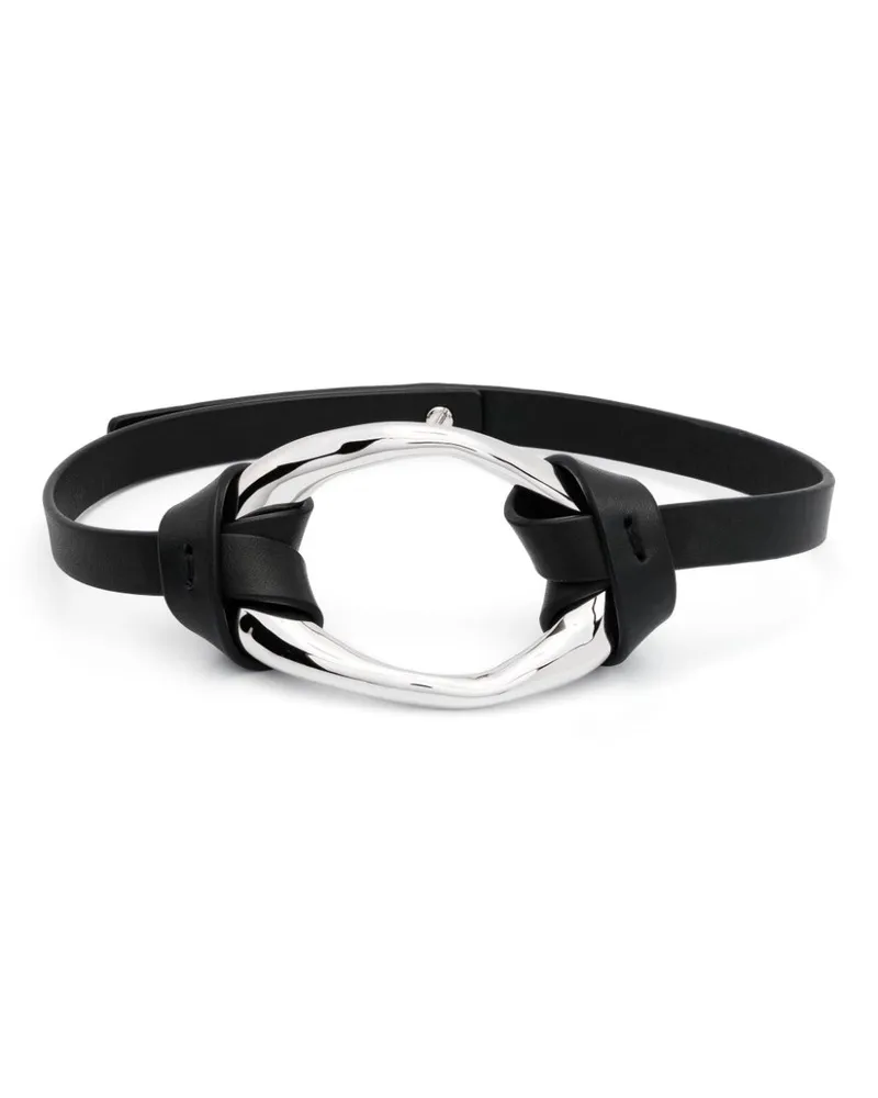 Jil Sander Choker aus Leder - Schwarz Schwarz