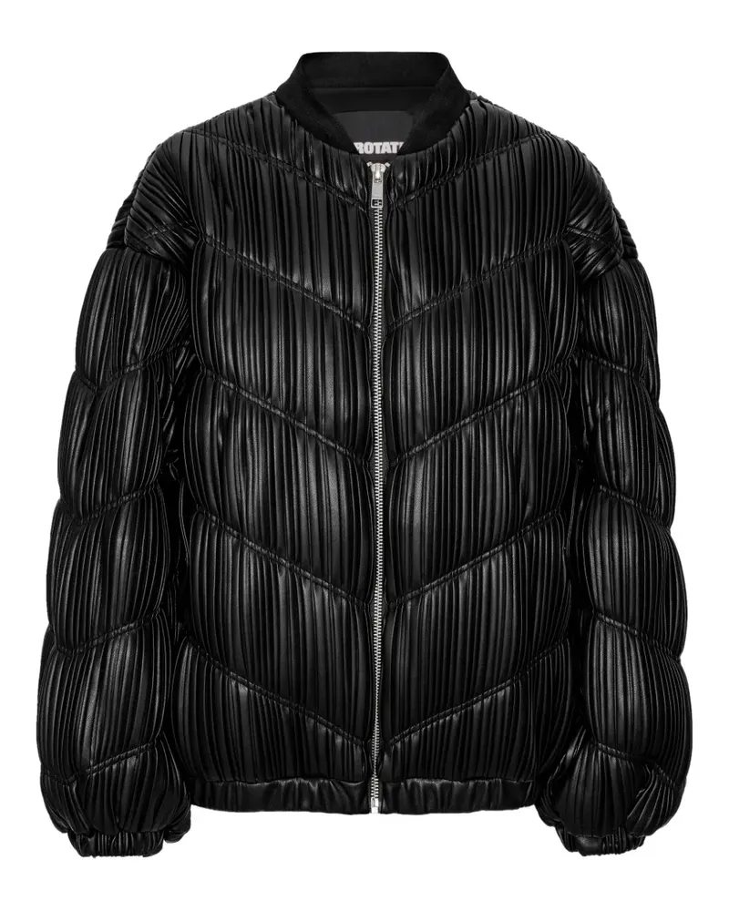 ROTATE Birger Christensen Plissierte Bomberjacke - Schwarz Schwarz