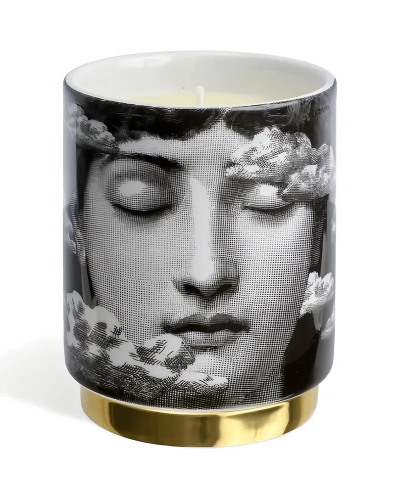 Fornasetti face brush-applied porcelain candle - Schwarz Schwarz