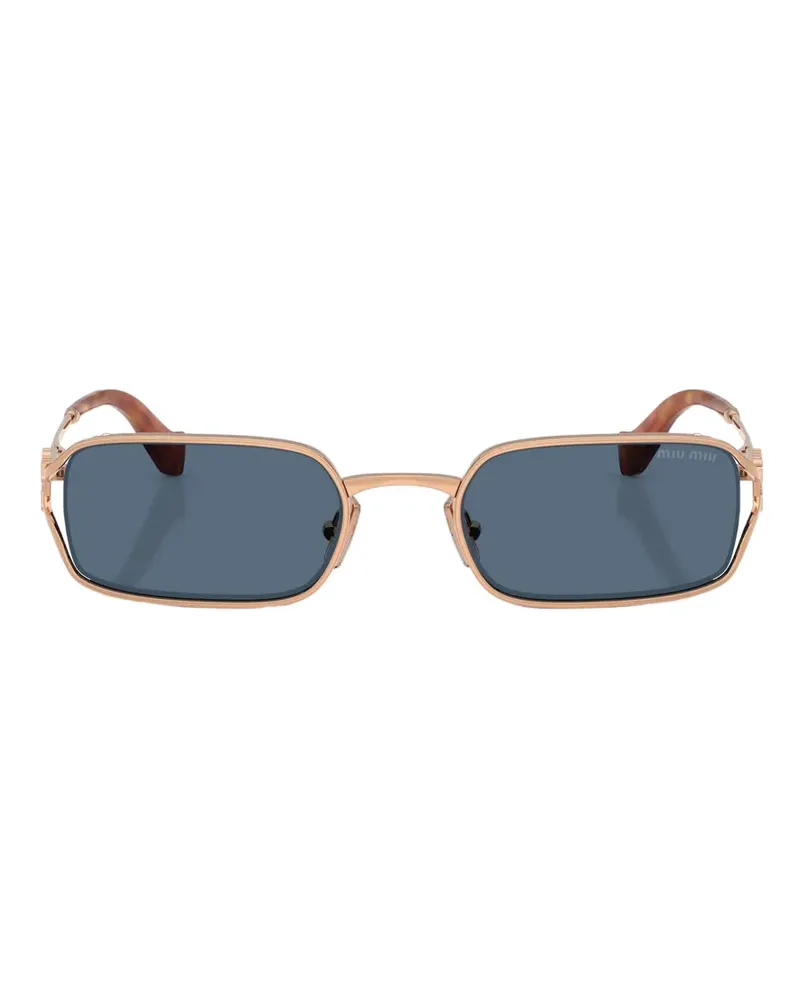 Miu Miu Eckige Sonnenbrille mit Logo-Schild - Rosa Rosa