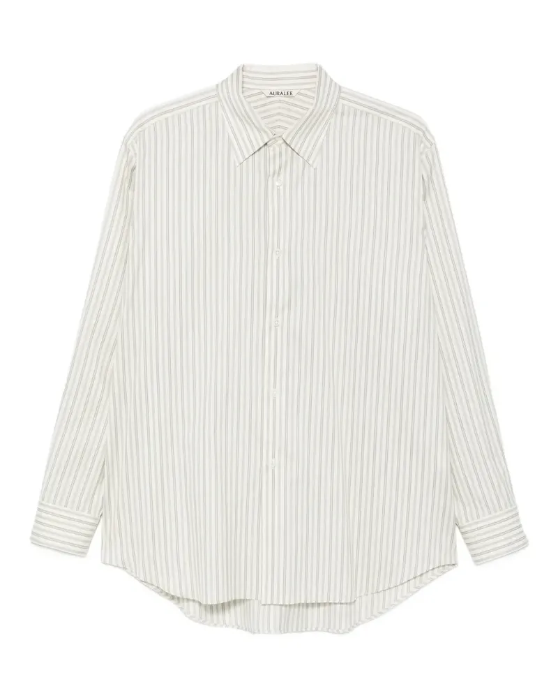 AURALEE striped long-sleeve shirt - Nude Nude